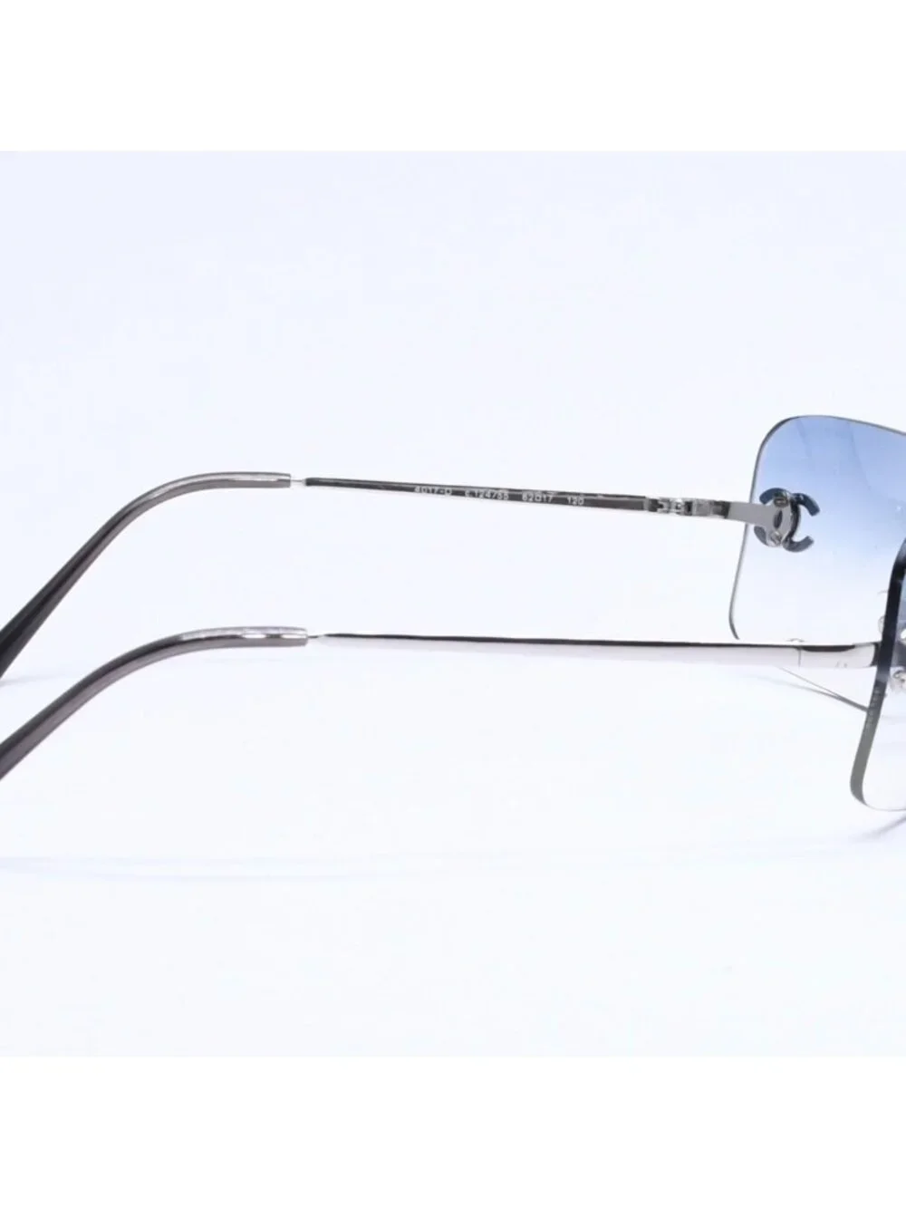 Chanel Rimless Sunglasses Rhinestone CC Logo Eyewear